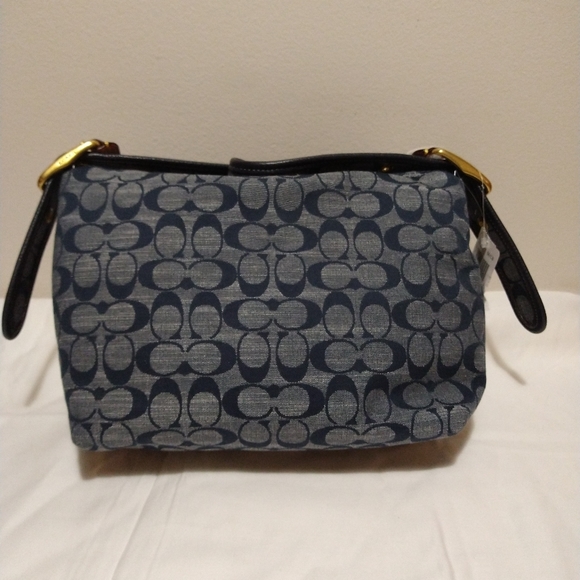 Sold**Coach New York Chambray Signature Cargo Bag - Picture 9 of 16